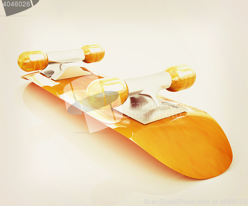 Image of Skateboard. 3D illustration. Vintage style.