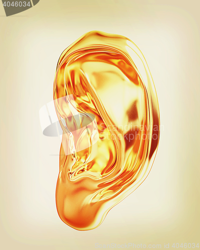 Image of Ear gold. 3D illustration. Vintage style.