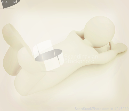 Image of 3d man isolated on white. Series: morning exercises - flexibilit