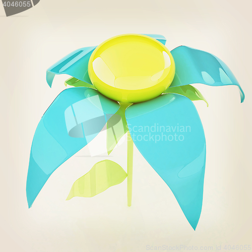 Image of Flower icon 3d . 3D illustration. Vintage style.