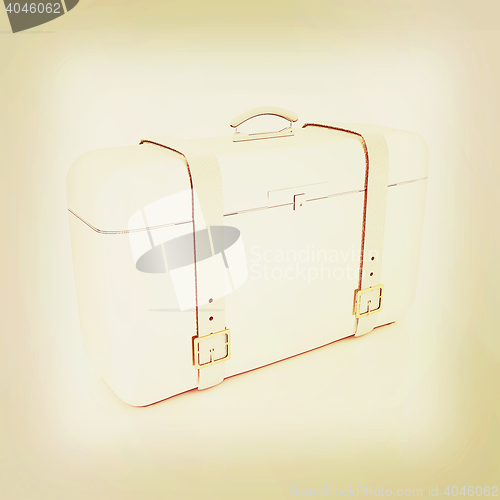 Image of traveler\'s suitcase . 3D illustration. Vintage style.