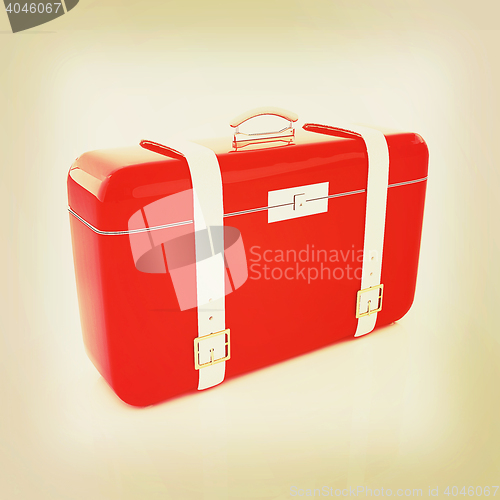 Image of traveler\'s suitcase . 3D illustration. Vintage style.