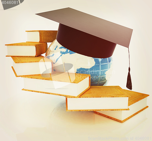 Image of Global Education. 3D illustration. Vintage style.