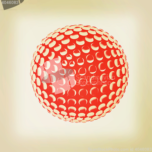 Image of Abstract glossy sphere with pimples . 3D illustration. Vintage s