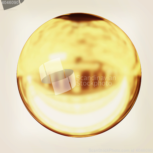 Image of Gold Ball 3d render . 3D illustration. Vintage style.