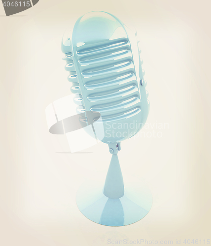 Image of 3d rendering of a microphone. 3D illustration. Vintage style.