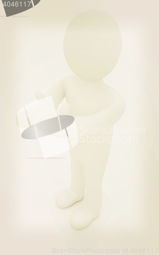 Image of 3d man isolated on white. Series: human emotions - clapping. 3D 