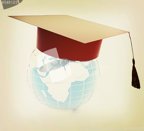 Image of Global Education . 3D illustration. Vintage style.