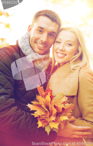 Image of romantic couple in the autumn park