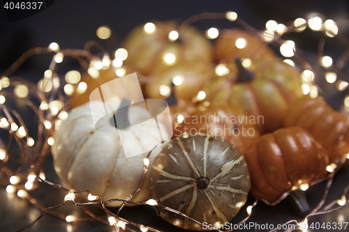 Image of Halloween pumpkins with illumination