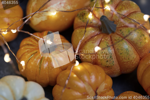 Image of Halloween pumpkins with illumination