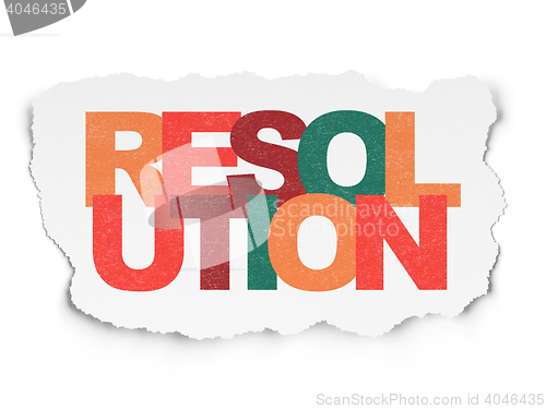 Image of Law concept: Resolution on Torn Paper background