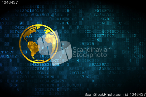 Image of Studying concept: Globe on digital background