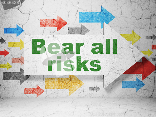 Image of Insurance concept: arrow with Bear All Risks on grunge wall background
