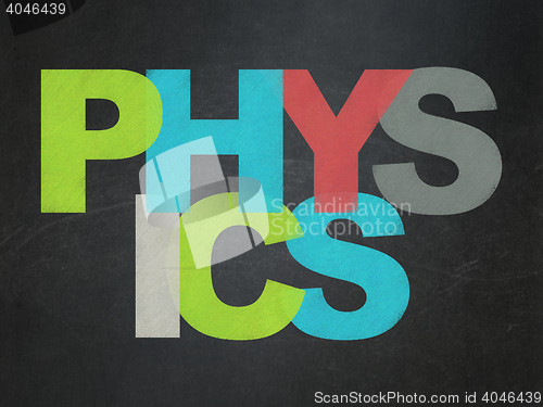 Image of Education concept: Physics on School board background