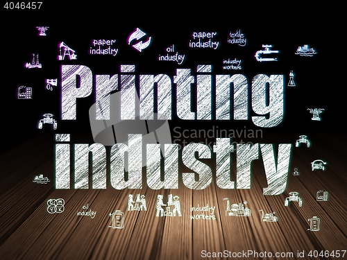 Image of Manufacuring concept: Printing Industry in grunge dark room