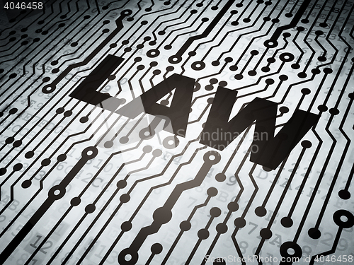 Image of Law concept: circuit board with Law