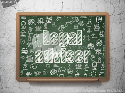 Image of Law concept: Legal Adviser on School board background