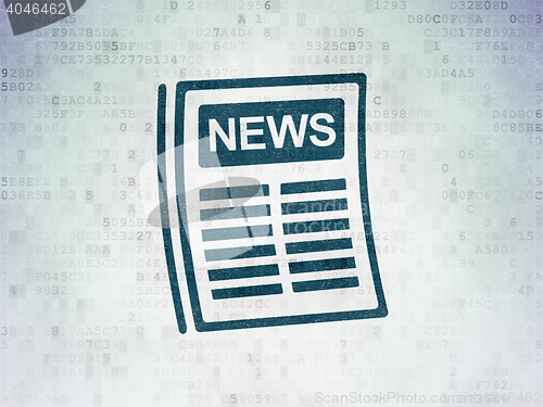 Image of News concept: Newspaper on Digital Data Paper background