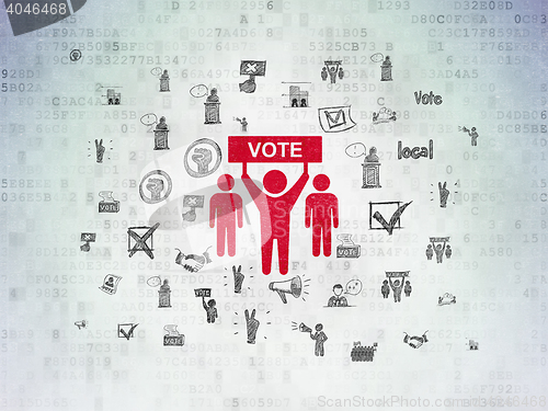 Image of Politics concept: Election Campaign on Digital Data Paper background