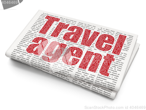 Image of Tourism concept: Travel Agent on Newspaper background