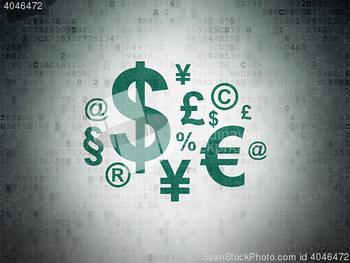 Image of News concept: Finance Symbol on Digital Data Paper background