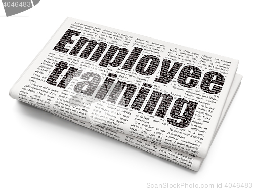 Image of Learning concept: Employee Training on Newspaper background
