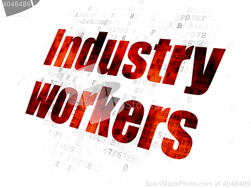 Image of Manufacuring concept: Industry Workers on Digital background