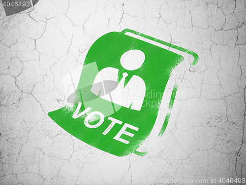 Image of Politics concept: Ballot on wall background