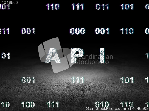 Image of Software concept: Api in grunge dark room