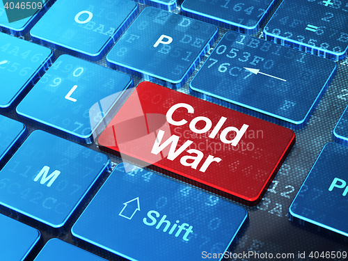 Image of Political concept: Cold War on computer keyboard background