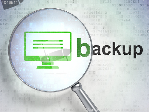 Image of Software concept: Monitor and Backup with optical glass