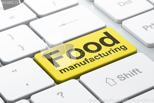 Image of Industry concept: Food Manufacturing on computer keyboard background