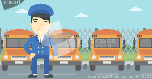 Image of School bus driver vector illustration.