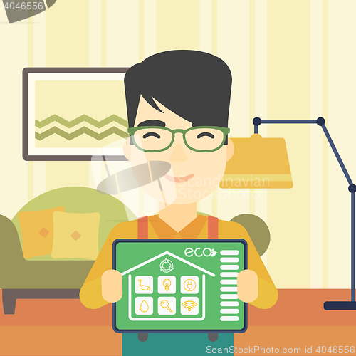 Image of Smart home automation vector illustration.
