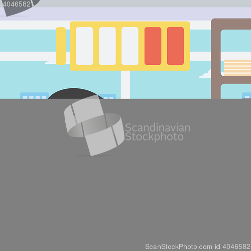 Image of Man sleeping at workplace vector illustration.