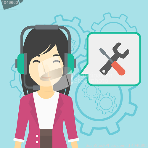 Image of Technical support operator vector illustration.