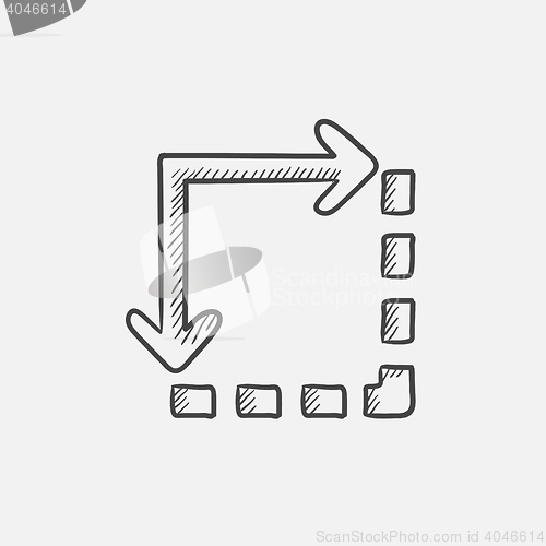 Image of Content extension sketch icon.