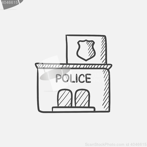 Image of Police station  sketch icon.