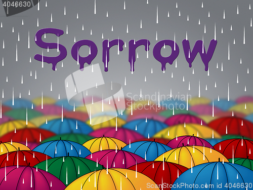 Image of Sorrow Rain Indicates Grief Stricken And Depressed