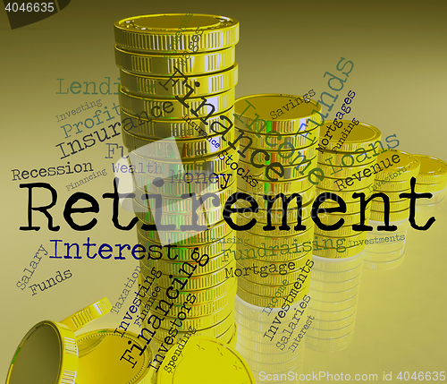 Image of Retirement Word Shows Finish Work And Pensioner