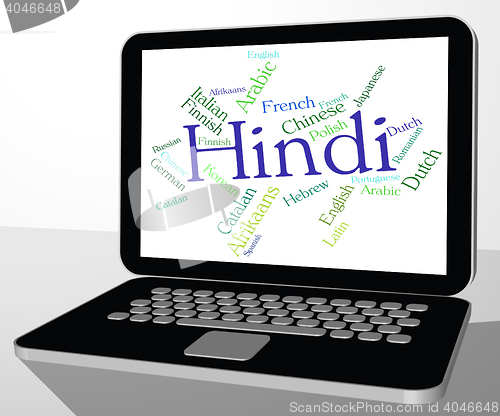 Image of Hindi Language Represents Speech Word And Wordcloud