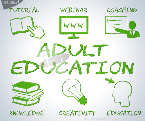 Image of Adult Education Means Web Site And Adults