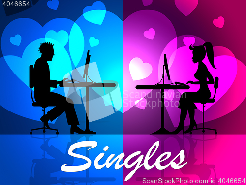 Image of Singles Online Shows Compassion Searching And Lovers