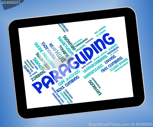 Image of Paragliding Word Indicates Paraglider Glider And Paragliders