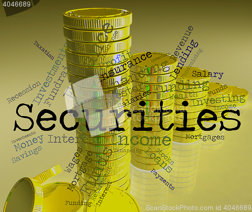 Image of Securities Word Indicates Bad Debt And Arrears