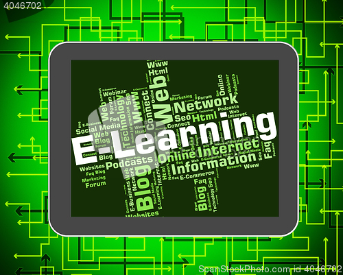 Image of Elearning Word Means World Wide Web And College