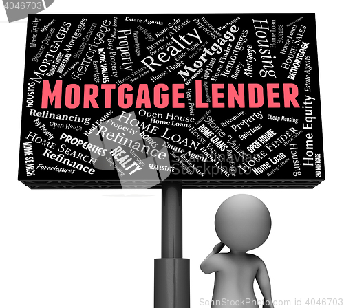 Image of Mortgage Lender Shows Real Estate And Bank