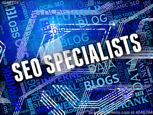 Image of Seo Specialists Shows Search Engines And Expert