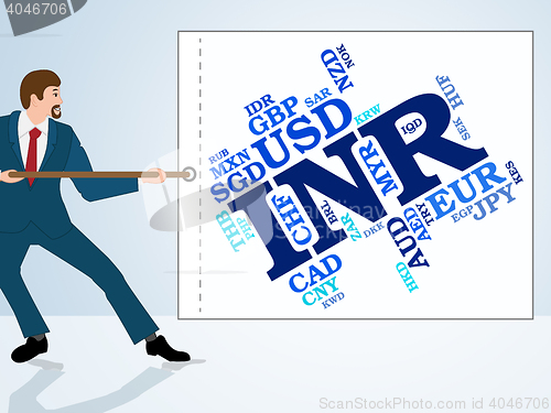 Image of Inr Currency Indicates Worldwide Trading And Broker